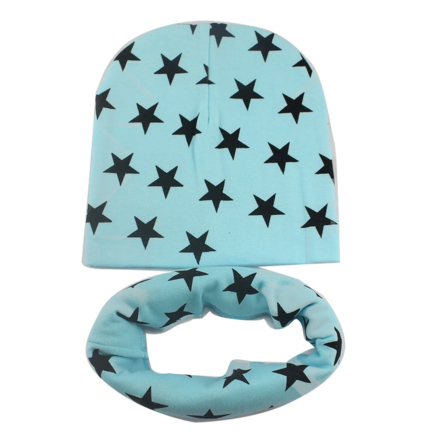 Winter Autumn Crochet Baby Hat 1 Set Girl Boy Cap Cotton Scarf Beanie Star Infant Knitted Toddlers Children | Детская одежда и