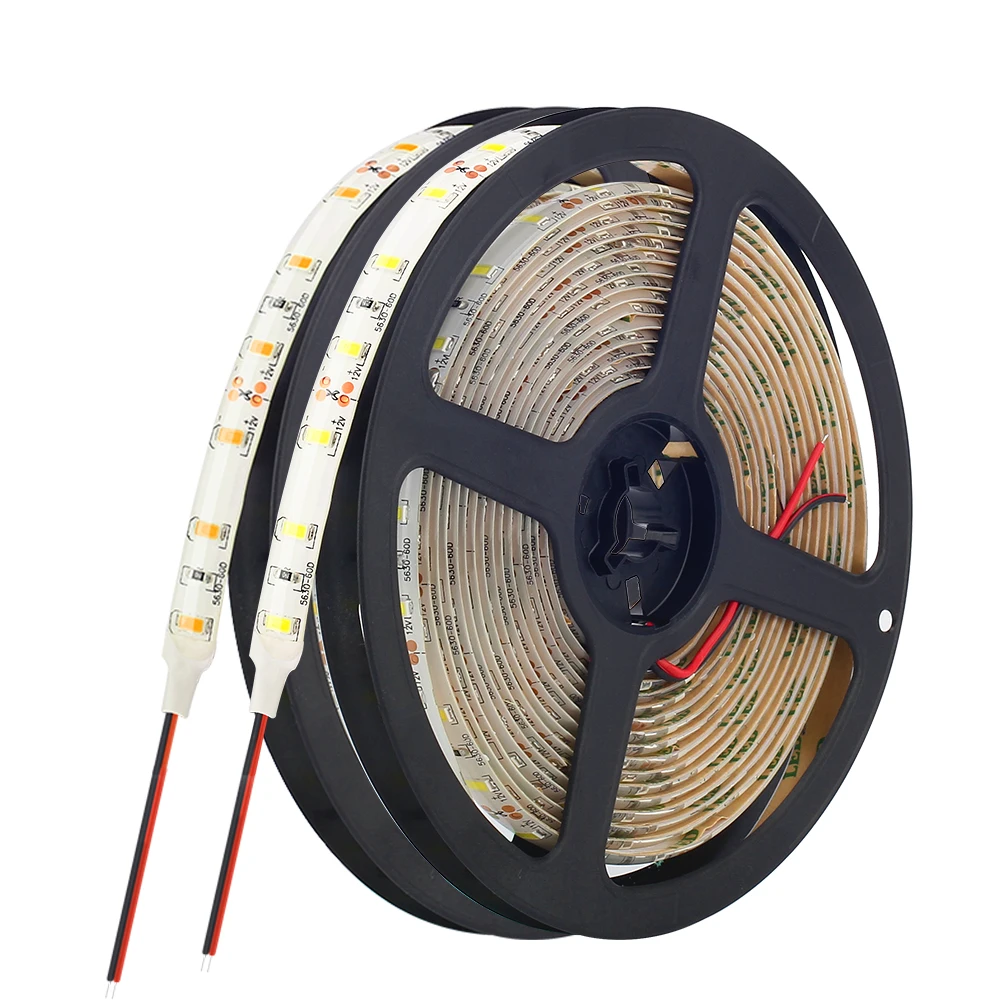 DC12V Светодиодная лента 5630 SMD 60 светодиодов/м 5 м/лот IP20 IP65 Гибкая полоса светодиодный светильник теплый белый