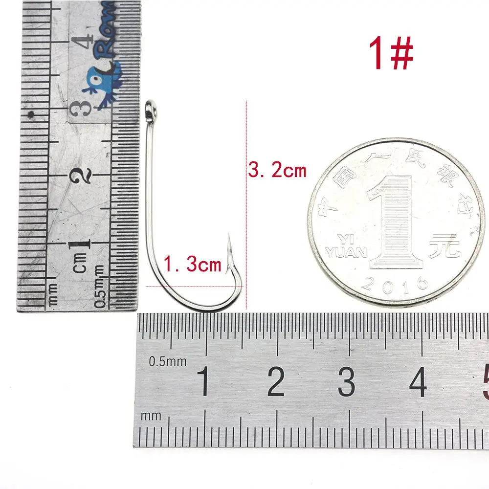 size 1 Rompin 50 шт./лот О 'Шонесси 9255 рыболовные крючки из нержавеющей стали с длинным хвостовиком для соленой воды с колючими морскими рыбками джиг Крючки Размер 6#-7/0 - Цвет: size 1