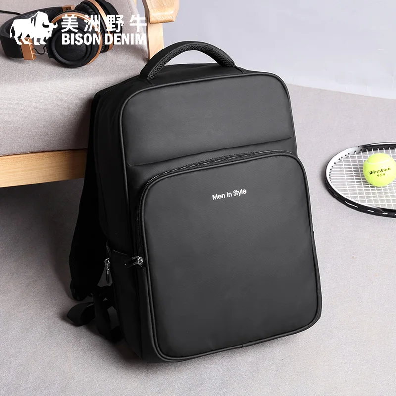 Мужской рюкзак BISON DENIM с usb зарядкой для отдыха и путешествий школьные сумки