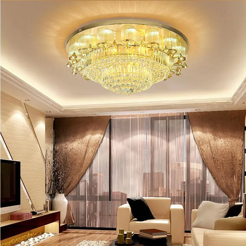 Светодиодная потолочная лампа k9 В Европейском стиле простой современный круглый