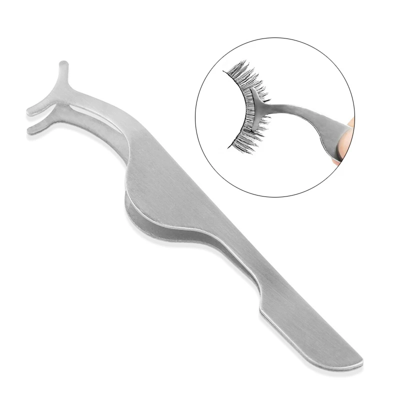

1pc Eyelashes Tweezers Beauty Tools Multifunction Stainless Auxiliary False Eyelash Extension Curler Clip Applicator Accessories