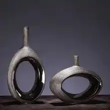 Современная Минималистичная керамическая ваза скульптура/абстрактная статуя Цветочная композиция ручной работы ремесло украшения дома свадебные украшения