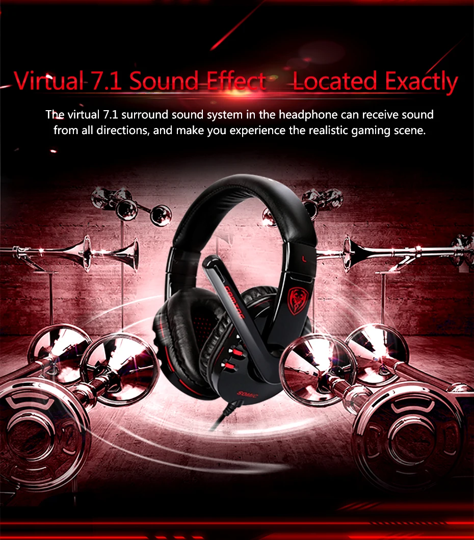 Somic G927 USB проводные наушники игровая гарнитура с микрофоном Virtual 7,1 объемный звук бас наушники для компьютера