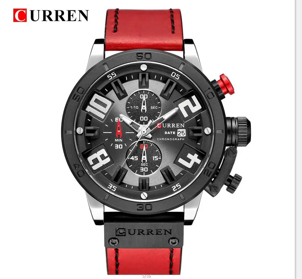 Style 5 Curren часы наручные мужские часы с хронографом спортивные с кожаным ремешком военные кварцевые Curren Часы мужские армейские модные брендовые мужские часы - Цвет: Style 5
