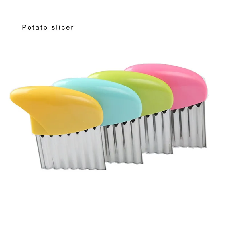 Quevinal 300pcs/lot Wave Shape Stainless Steel Corrugated Knife Potato Strip Cutting Device Frech Fries Cutter Kitchen Tool | Дом и сад