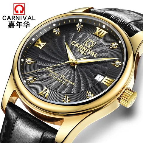 Часы-скелетоны оригинальные брендовые карнавальные высококачественные часы Auotmatic с календарем HD светящиеся сапфировые водонепроницаемые механические часы