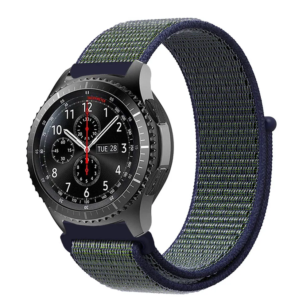 Midnight Fog 22 мм спортивный ремешок-петля для samsung gear S3 Classic Frontier 20 мм gear S2 Sport Huami huawei нейлоновый ремешок с регулируемой застежкой - Цвет ремешка: Midnight Fog