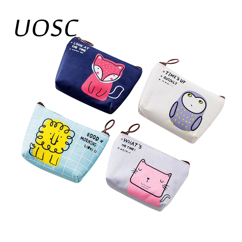 UOSC Кошельки для монет, женские кошельки, маленькие милые Мультяшные животные, держатель для карт, сумка для ключей, сумки для денег для девочек, Дамский кошелек для детей