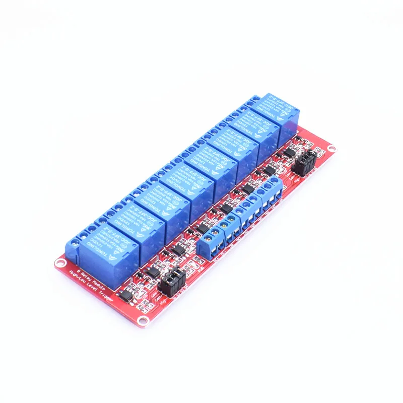 8-канальный релейный модуль 5 V/12 V/24 V высокий и низкий уровень запуска реле управления с анод для PLC оборудования для автоматизации управления - Габаритные размеры: 12V