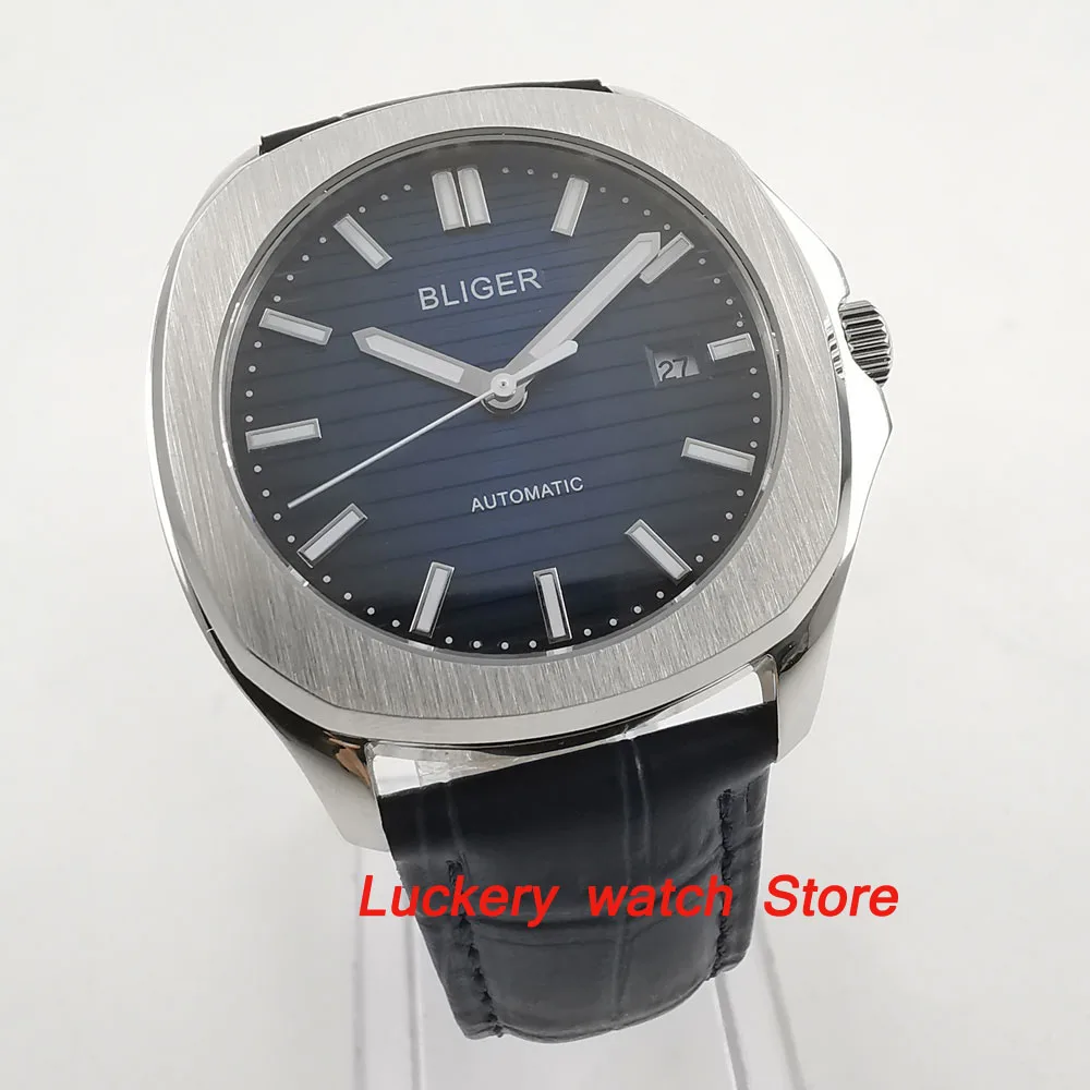 Мужские светящиеся часы с синим циферблатом 39 мм|Мужские механические часы| |