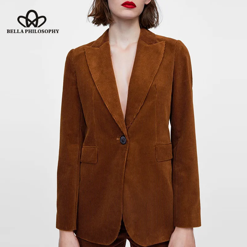 Wonder вельветовый с длинным рукавом блейзеры винтажные однокнопочные женские