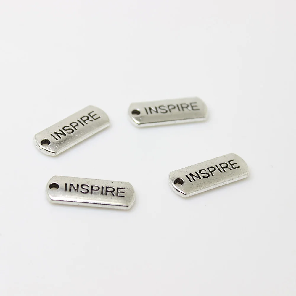 Yamily 12 шт./21*8 мм ярлык для Inspire серебряный золотой тон подвеска фото свободная