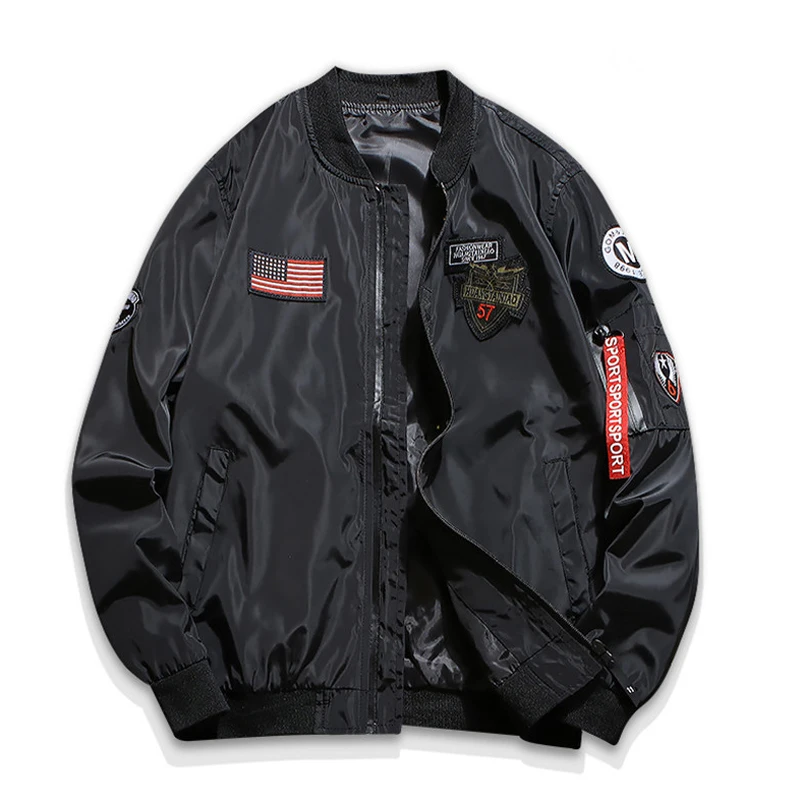 Куртка-бомбер Maxulla Мужская уличная одежда в стиле хип-хоп приталенный силуэт