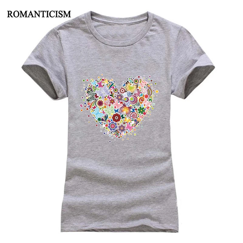 EXPERTEE 2017 summer Beautiful heart-shaped printing girl t-shirts fashion t shirt women slim tees tops | Женская одежда
