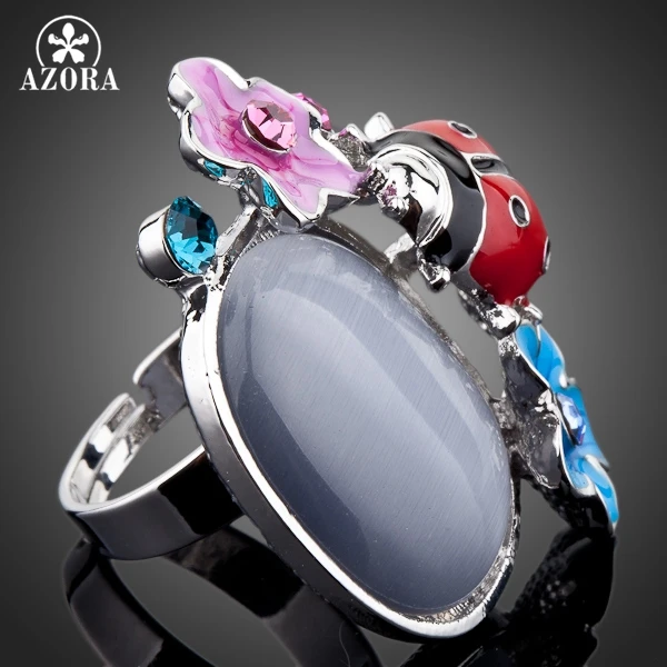 Азора в плащ божья коровка и цветочным узором из белого золота Цвет Stellux