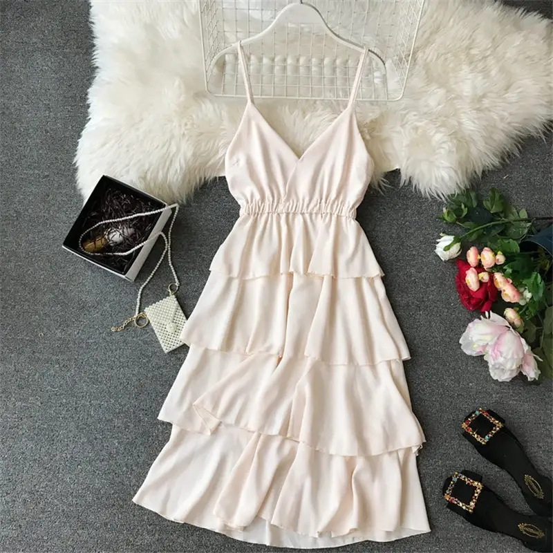 LUOSHA женское летнее сексуальное платье 2019 с V образным вырезом регулируемые на