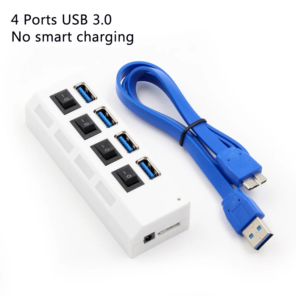 4 port usb 3.0 hub Док-станция USB 3,0 4 Порты USB3.0 Зарядное устройство с выходом 5V 5A Мощность адаптер 3 умная зарядка Порты Мульти USB разветвитель для Macbook для ПК - Цвет: 4 port usb 3.0 hub