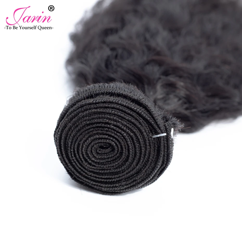 Кудрявые прямые пучки волос с закрытием перуанские человеческие волосы