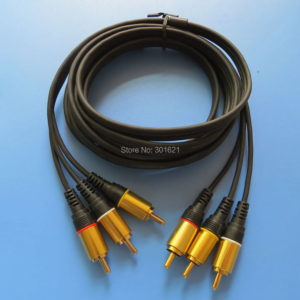5 шт. 2 метра 6 футов 3RCA на аудио кабель позолоченный|audio cable gold plated|audio cable3rca |
