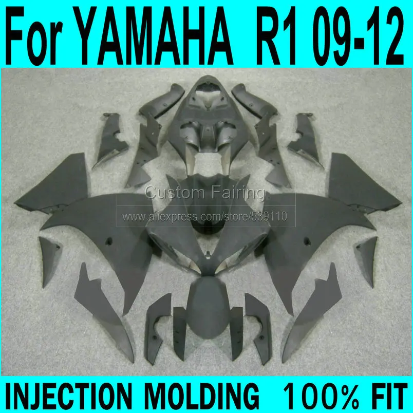

Injection molded Fairings For YAMAHA YZF R1 09 2009 12 2012 ( Matte black ) Fairing kit ll26