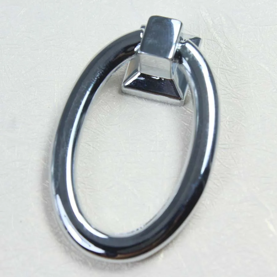 

Free shipping42mm modern simple fashion elipso shaky drop rings furniture knobs Silver chrome darwer cabinet dresser pull handle