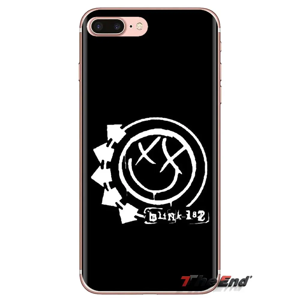 For Samsung Galaxy S3 S4 S5 Mini S6 S7 Edge S8 S9 S10 Plus Note 3 4 5 8 9 Transparent TPU Covers Blink 182 Smiley Face Punk Rock |