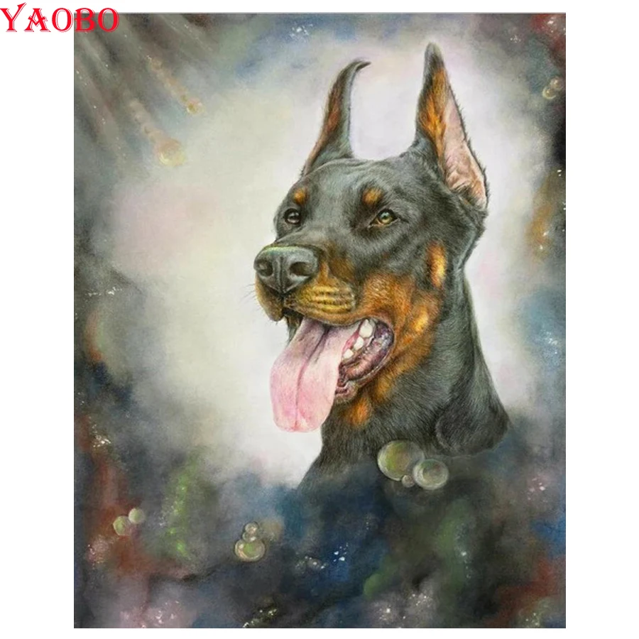 Алмазная живопись Doberman Pinscher 5d стразы картина по номерам с полными
