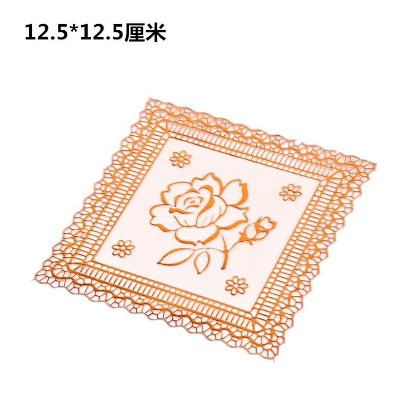 

10pcs coasters Creative hollowed flower shape anti-skid anti-ironing hot-insulated teacup mat drink placemat for dining table