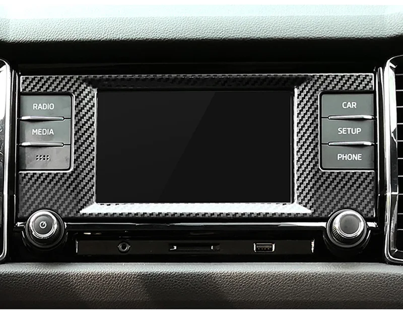 1pc for SKODA KODIAQ 6.5 inch Navigation screen Decoration frame Carbon fiber pattern Stainless steel | Автомобили и мотоциклы