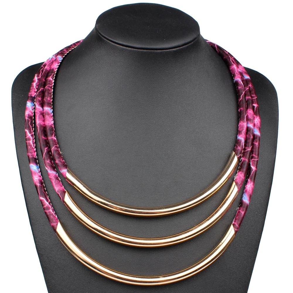 Женское многослойное ожерелье чокер ручной работы из кожи и меди|ethnic jewelry|womens