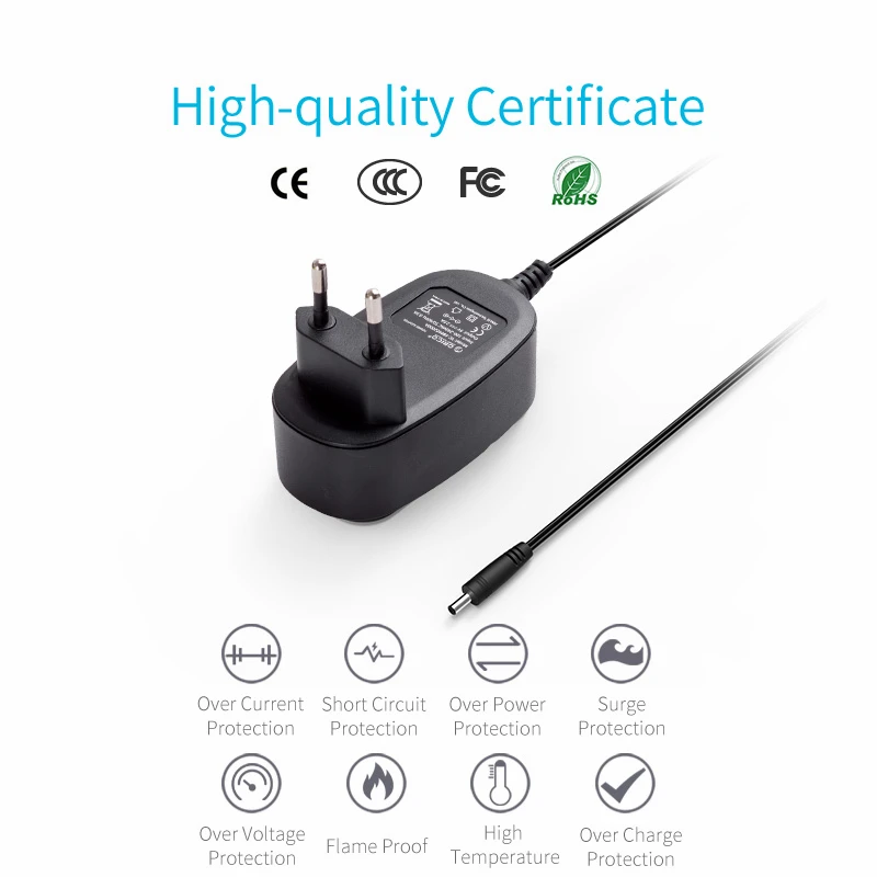 ORICO PA15W ABS огнестойкий 5V2000mA преобразователь на стену зарядное устройство адаптер питания DC 3,5 мм Шнур питания 100 см EU US UK AU вилка черный
