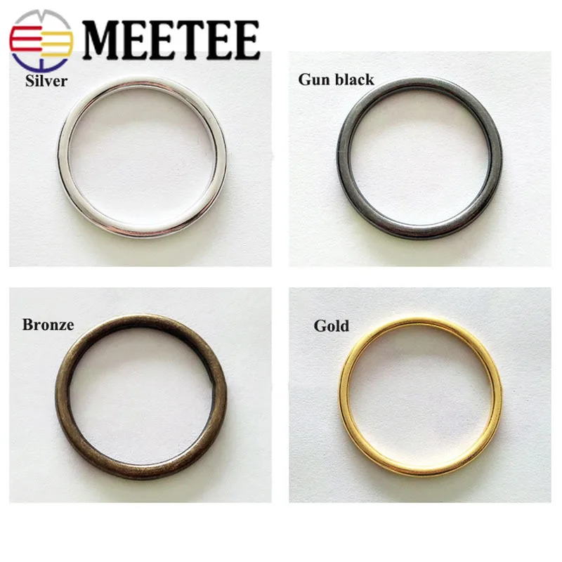 Meetee, 5 шт., металлическое кольцо, Круглый Круг, 20-50 мм, для одежды, сумки, украшения, кнопки, оборудование, кожа, ремесла, аксессуары, BF264