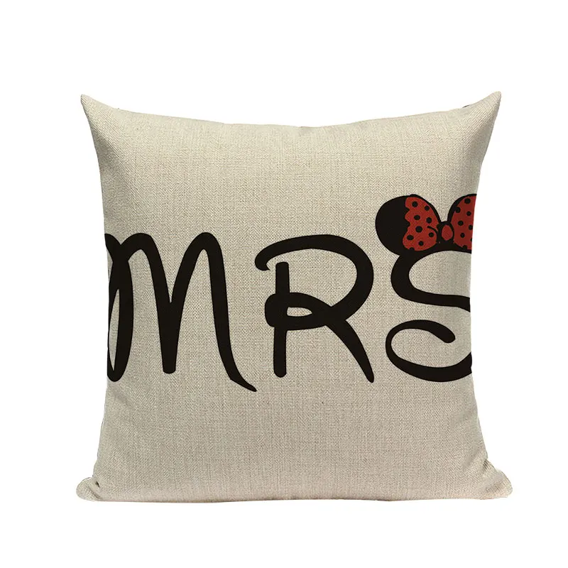 1 шт. 45*45 см Love Mr Mrs с сердечками, хлопковая льняная наволочка для подушки, наволочка для автомобиля, дома, дивана, декоративная наволочка, Прямая поставка - Цвет: 2157