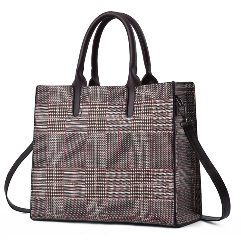 Новейшая женская брендовая черная и белая клетчатая дизайнерская сумка с