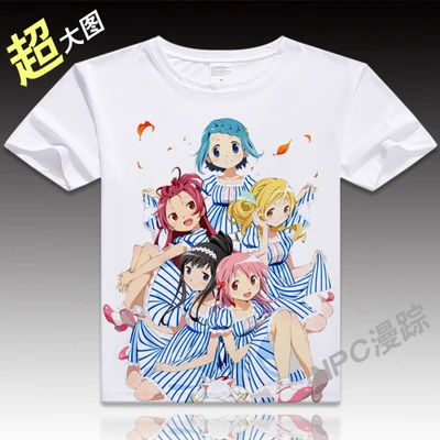 Аниме унисекс Топы Тройник Puella Magi Madoka Magica футболка с коротким рукавом мультяшная футболка Kaname Madoka косплей мужские/wo мужские футболки - Цвет: 015   as picture