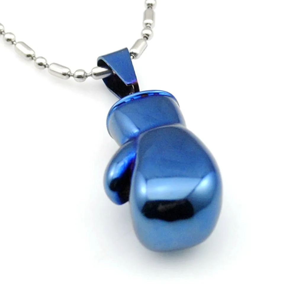 CHIMDOU готические боксерские влюбленные из нержавеющей стали синие перчатки кулон