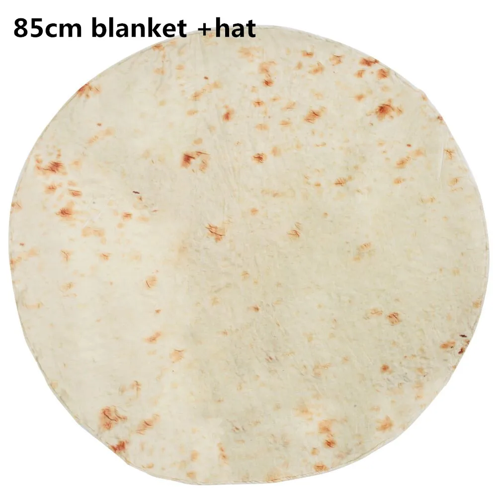 85cm and hat Fanaijia мексиканское одеяло для приготовления пищи, буррито, одеяло, новинка, одеяло, идеально круглое Флисовое одеяло для дивана, тортилья - Цвет: 85cm and hat