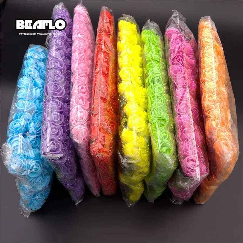 Мини Искусственные цветы из пенопласта розы для домашнего свадебного украшения