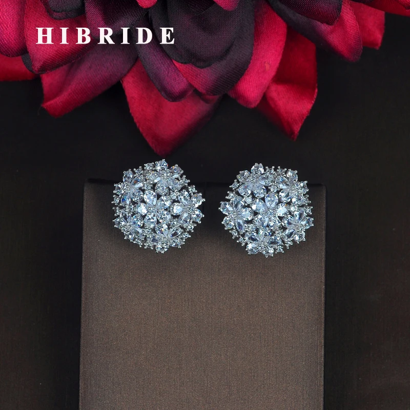 HIBRIDE Элегантные украшения сверкающие AAA + серьги с цирконием кубической огранки