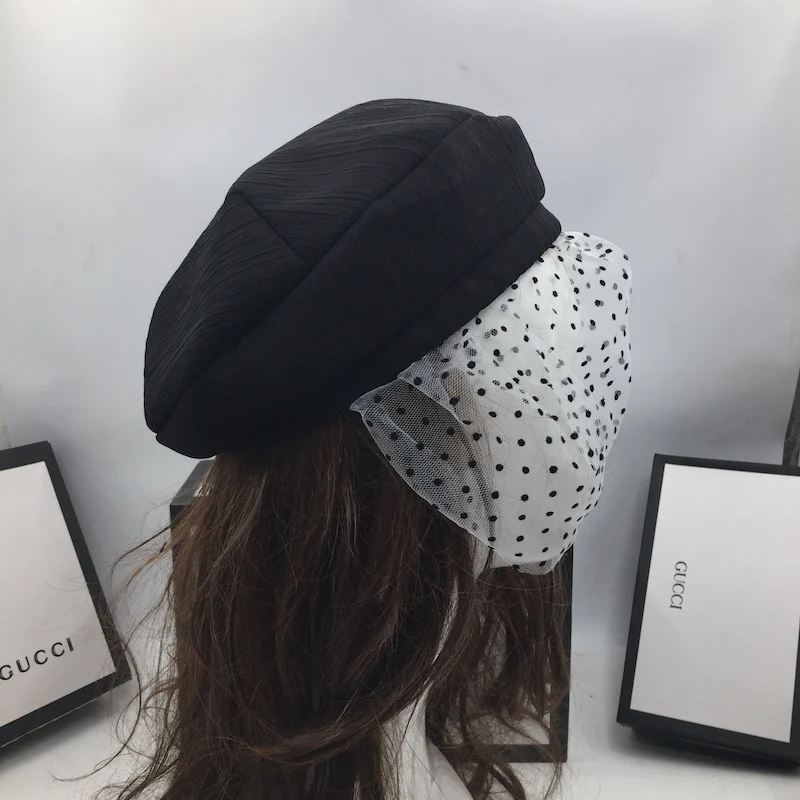 French fashion beret retro wave point joker thin female hat small pure and fresh painter of England cap | Аксессуары для одежды
