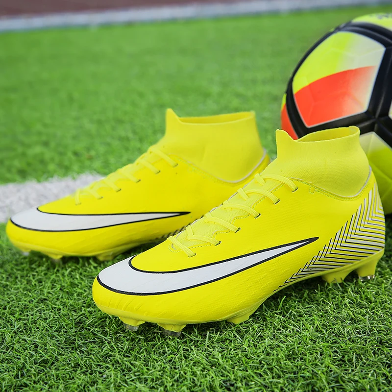 2019 новые взрослые мужские уличные футбольные бутсы высокие тренировочные