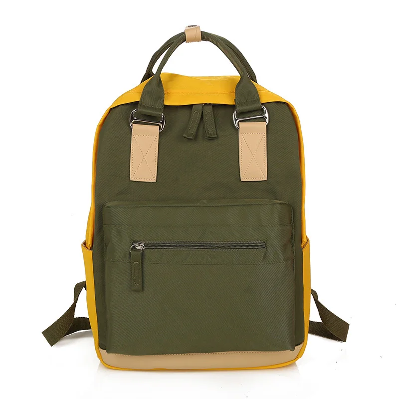 Women Hot Canvas Backpacks Candy Color Waterproof School Bags for Teenagers Girls Laptop Backpacks Patchwork Backpack New