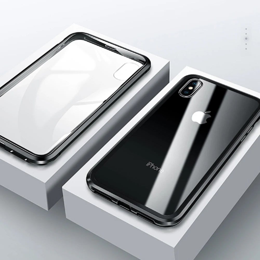 Магнитный чехол из закаленного стекла для iPhone 11 Pro X XS MAX XR 7 8 Plus, магнитный металлический бампер для samsung Galaxy Note 10 Plus