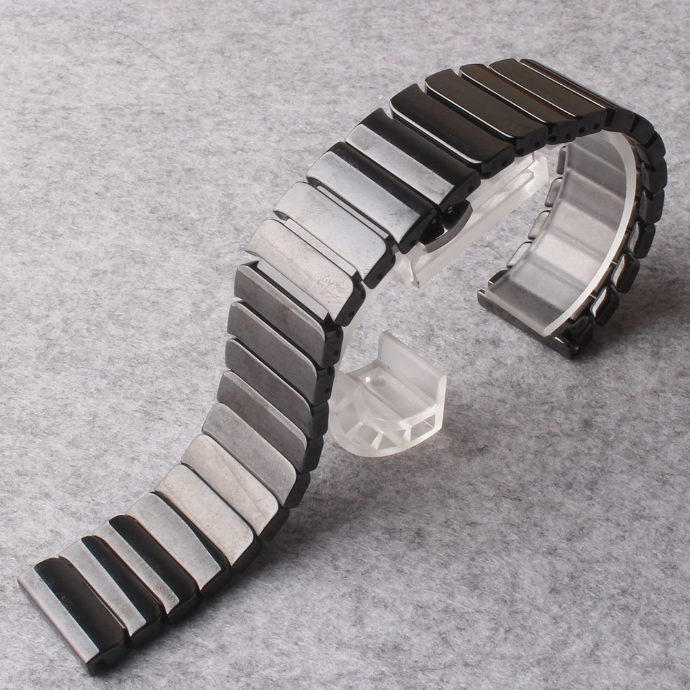 

New High Quality Watchbands Black Pure Ceramic Straps 20mm 22mm for Sumsang gear S2 S3 Smart Watch Bracelet Free tools Promotion