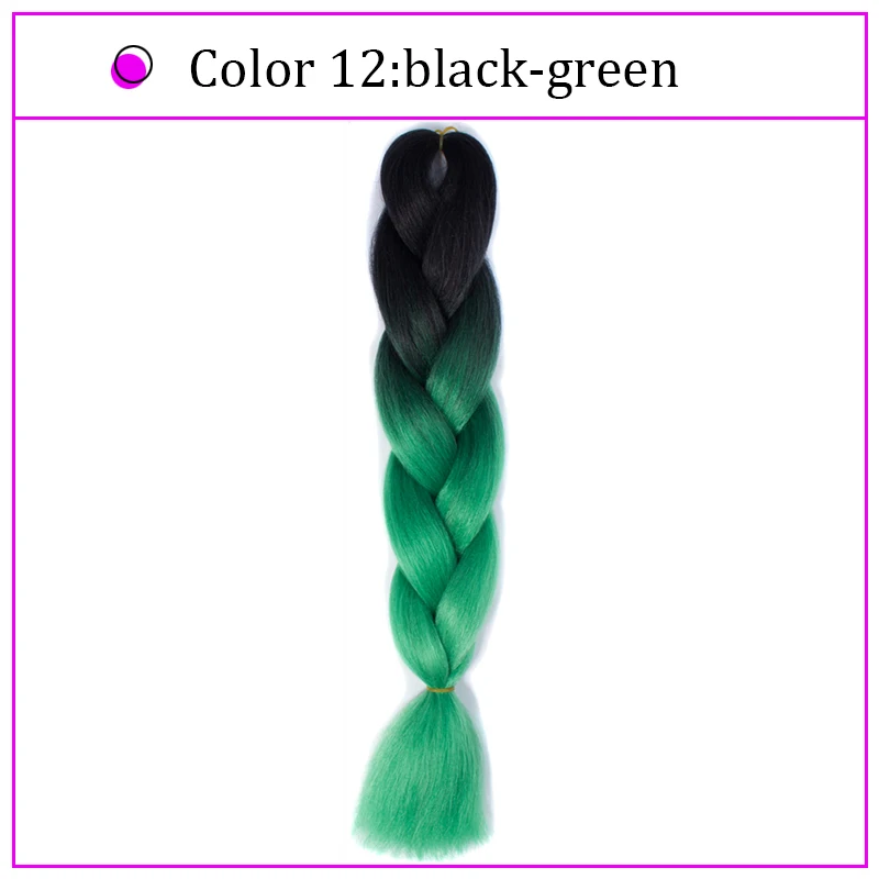 Yiyaobess Synthetic Ombre Braiding Hair Crochet Jumbo Braids Hair Extension 100g 24inch Black African Braids Pigtail Hair - Цвет: #144