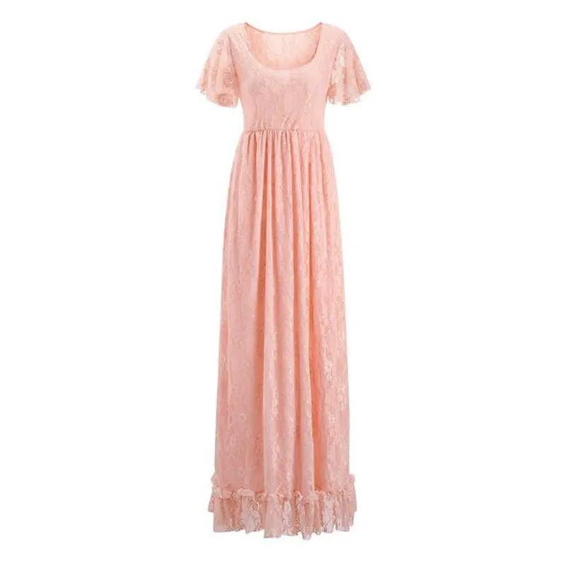 Plus Size Maternity Dresses For Photo Shoot Fashion Lace Gown Dress Women Pregnancy Clothes Photography Prop QV889 | Мать и ребенок