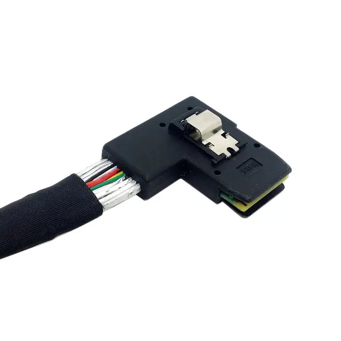Ultra Slim Flat Left Angled 90 Degree Mini SAS 36pin SFF-8087 to 8087 Data Raid Cable 50cm 0.5m | Компьютеры и офис