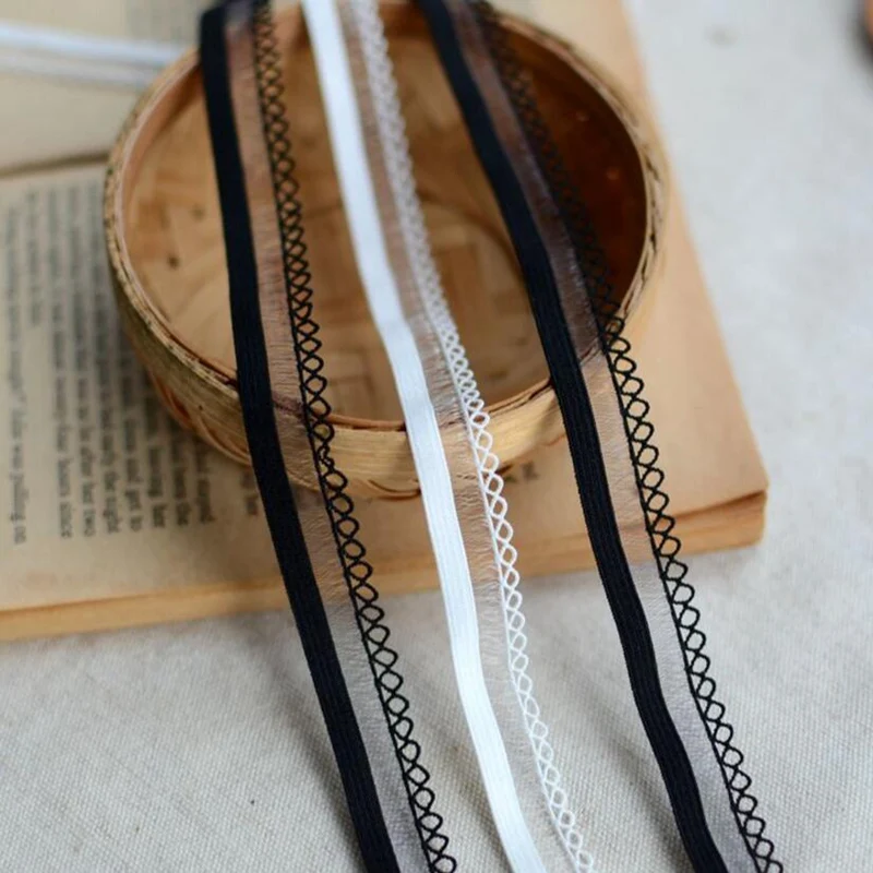 

White Black Elastic Lace Webbing Underwear Edge Material For DIY Garment/Clothes Sewing Webbing Lace Ribbon Headband