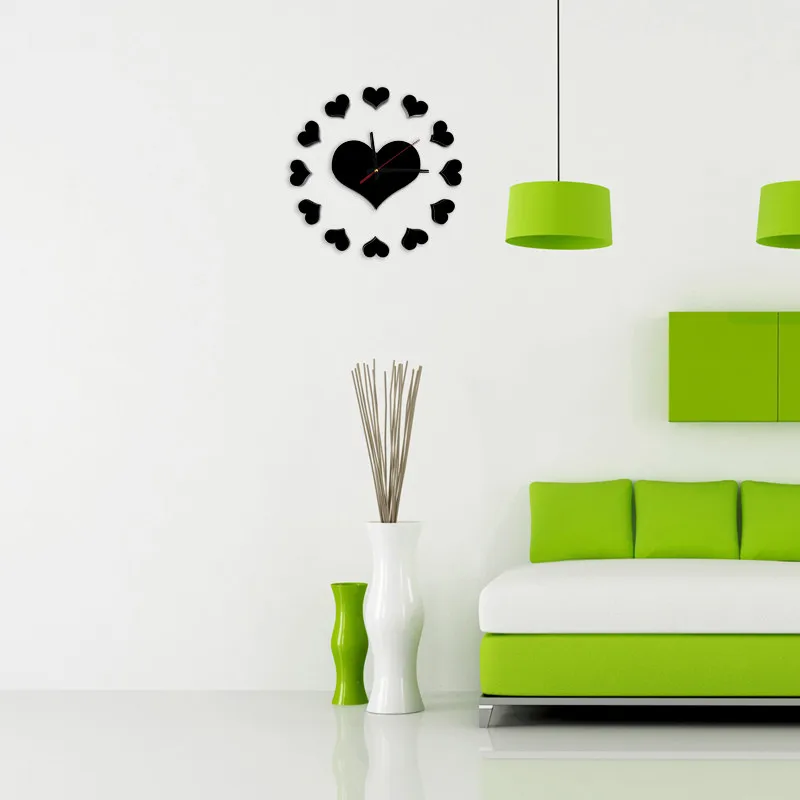 Креативный цветок в форме сердца DIY ТВ настенные часы современный дизайн обои